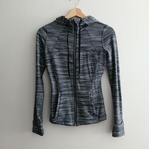 Lululemon Hooded Define Jacket Hooded Zip Up Size 4 Heathered Black Gray